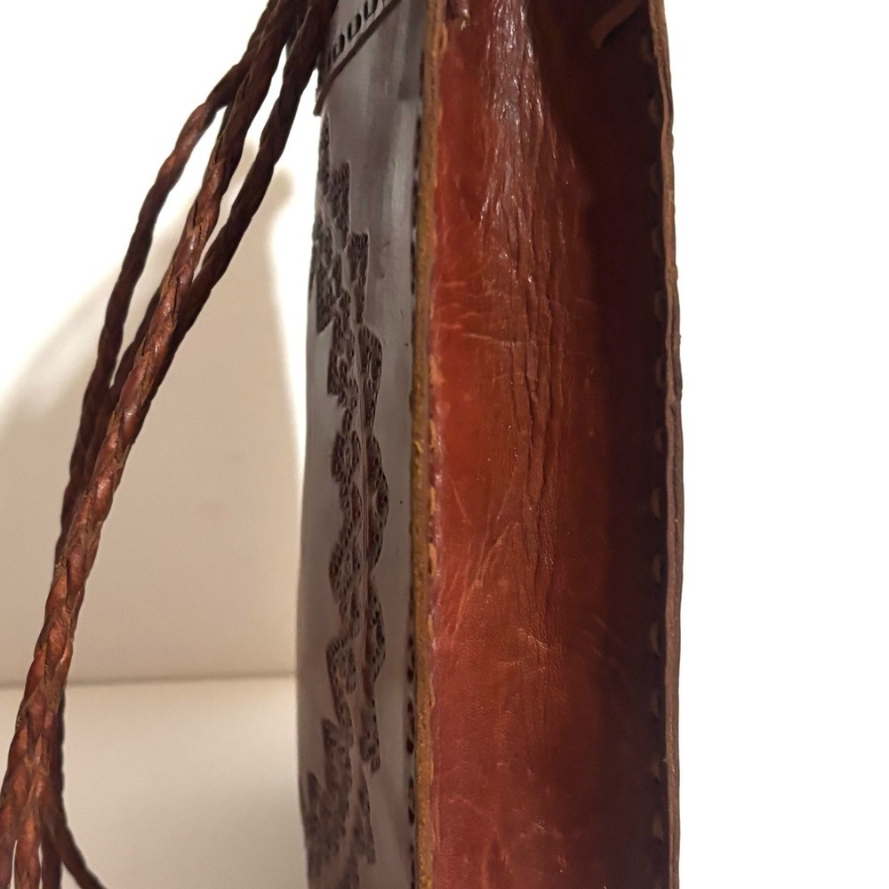 Vintage Brown Leather shoulder Bag - Picture 4 of 7